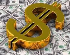 Golden dollar sign on Cash